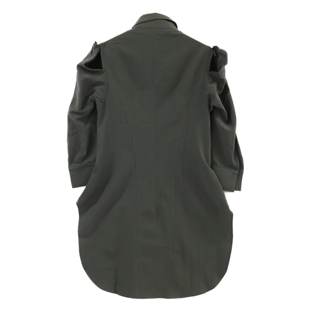 Yohji Yamamoto FEMME ヨウジヤマモトファム F0-B08-023 コットンキュプラダーツシェイプシャツ チャコール トップス
