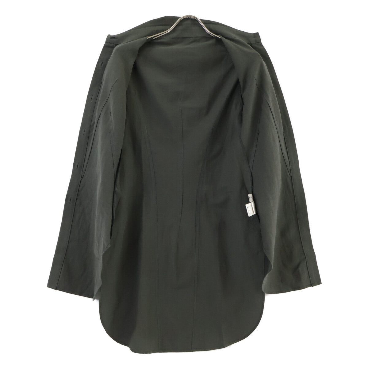 Yohji Yamamoto FEMME ヨウジヤマモトファム F0-B08-023 コットンキュプラダーツシェイプシャツ チャコール トップス