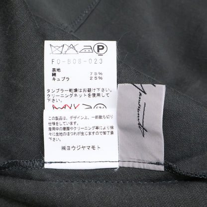 Yohji Yamamoto FEMME ヨウジヤマモトファム F0-B08-023 コットンキュプラダーツシェイプシャツ チャコール トップス