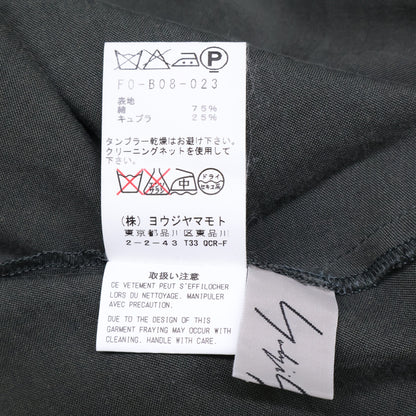Yohji Yamamoto FEMME ヨウジヤマモトファム F0-B08-023 コットンキュプラダーツシェイプシャツ チャコール トップス
