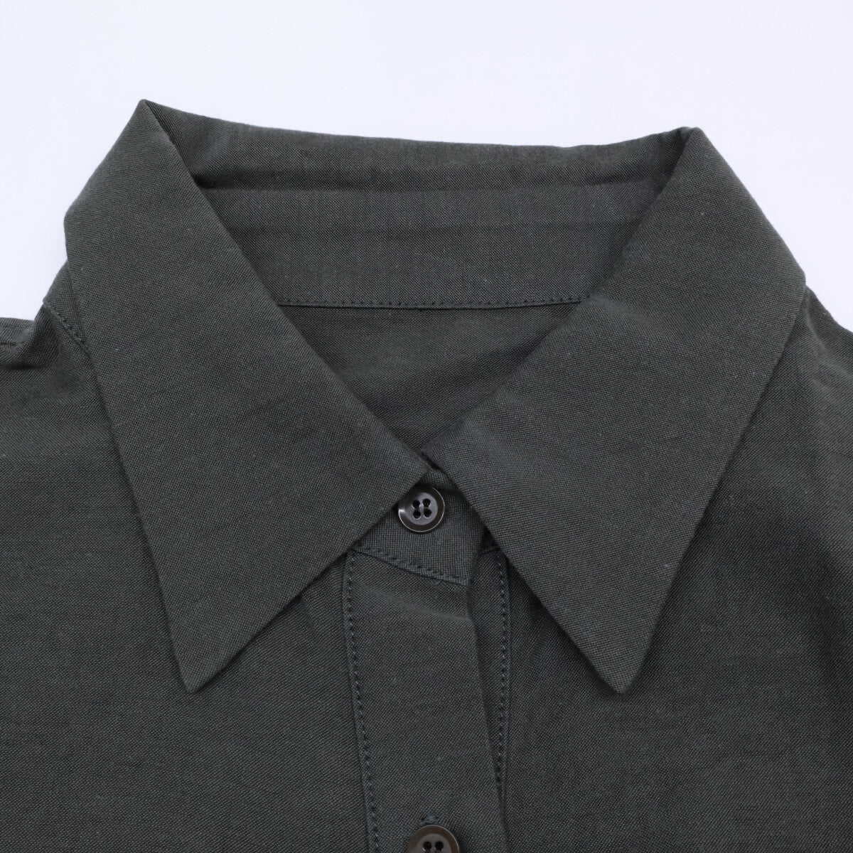 Yohji Yamamoto FEMME ヨウジヤマモトファム F0-B08-023 コットンキュプラダーツシェイプシャツ チャコール トップス