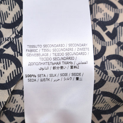 SalvatoreFerragamo サルバトーレフェラガモ ブラック シルク切替 ガンチーニ Tシャツ トップス