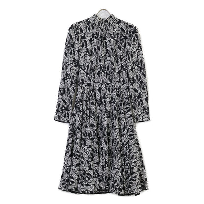 DOLCE&GABBANA ドルチェアンドガッバーナ F6SR7T ブラック ホワイト レーヨン 裏地シルクワンピース ワンピース