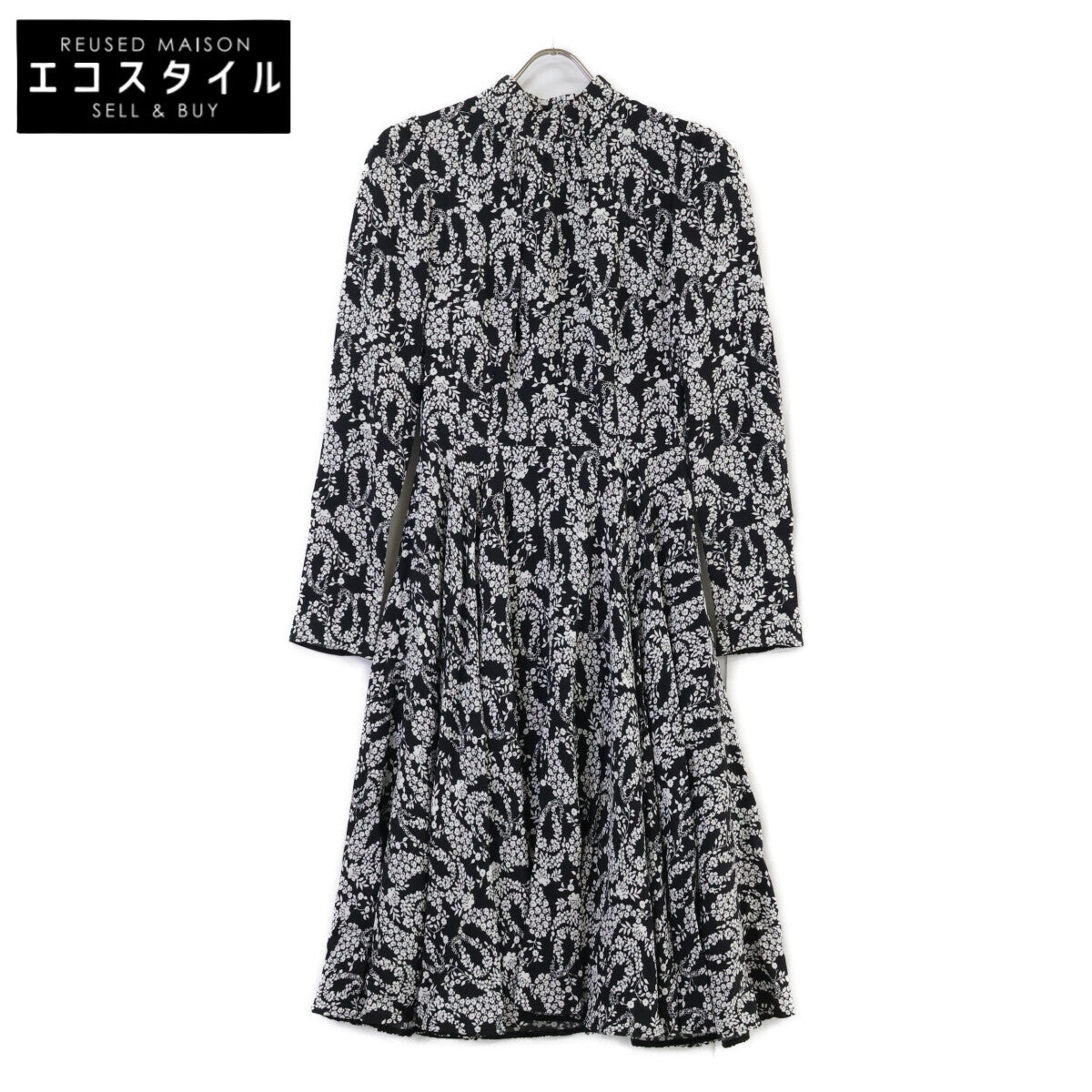 DOLCE&GABBANA ドルチェアンドガッバーナ F6SR7T ブラック ホワイト レーヨン 裏地シルクワンピース ワンピース