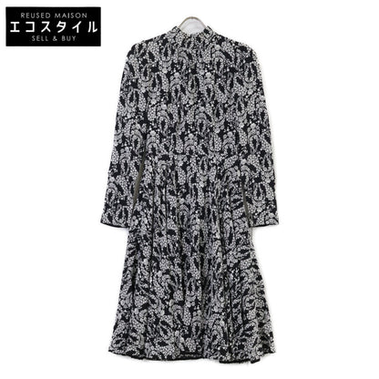 DOLCE&GABBANA ドルチェアンドガッバーナ F6SR7T ブラック ホワイト レーヨン 裏地シルクワンピース ワンピース