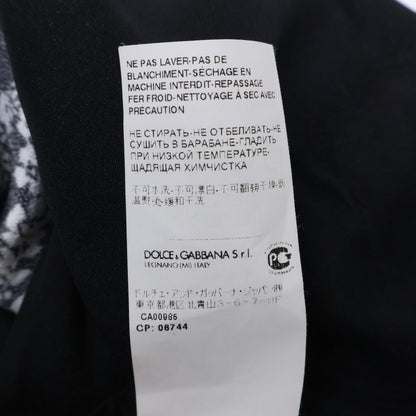 DOLCE&GABBANA ドルチェアンドガッバーナ F6SR7T ブラック ホワイト レーヨン 裏地シルクワンピース ワンピース