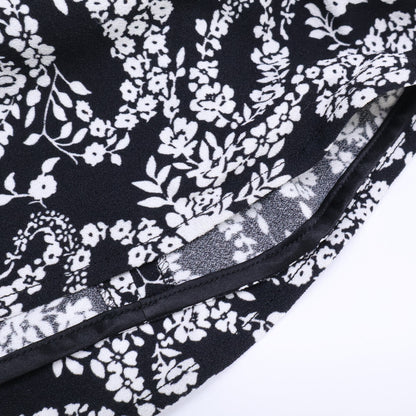 DOLCE&GABBANA ドルチェアンドガッバーナ F6SR7T ブラック ホワイト レーヨン 裏地シルクワンピース ワンピース