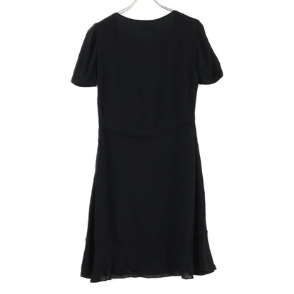 SAINT LAURENT PARIS サンローランパリ 422940 ブラック レーヨン 裏地シルク 半袖ワンピース ワンピース