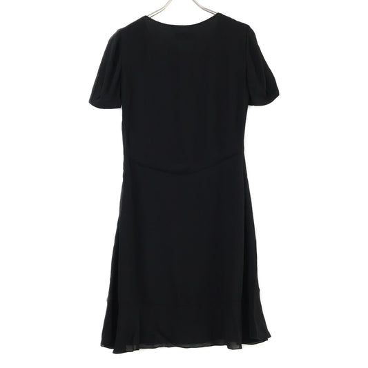 SAINT LAURENT PARIS サンローランパリ 422940 ブラック レーヨン 裏地シルク 半袖ワンピース ワンピース