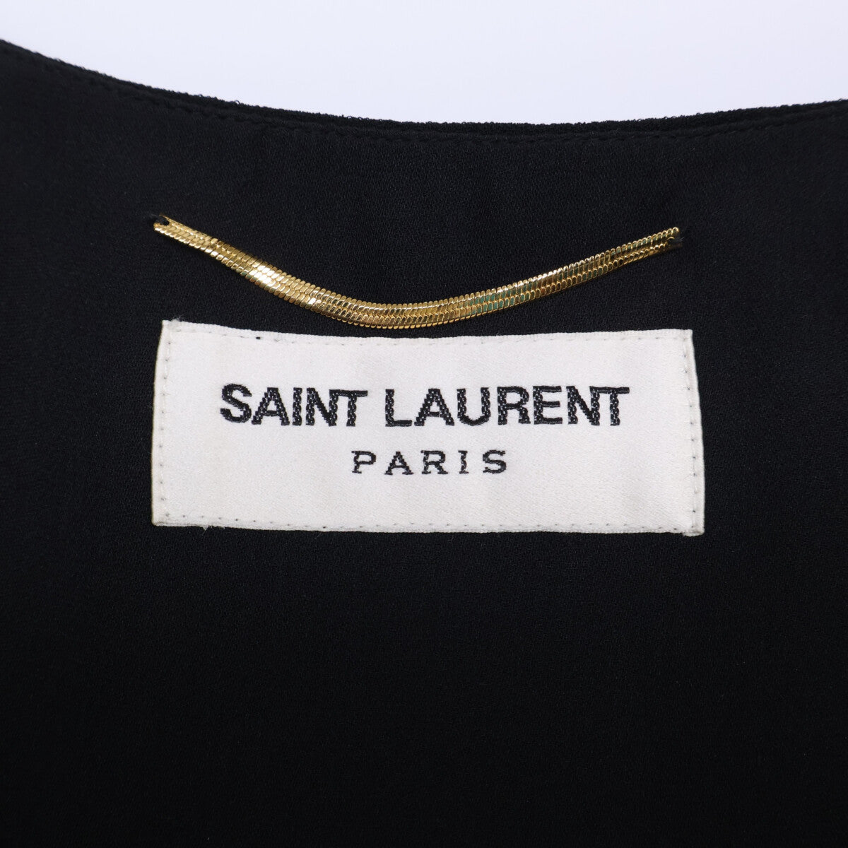 SAINT LAURENT PARIS サンローランパリ 422940 ブラック レーヨン 裏地シルク 半袖ワンピース ワンピース