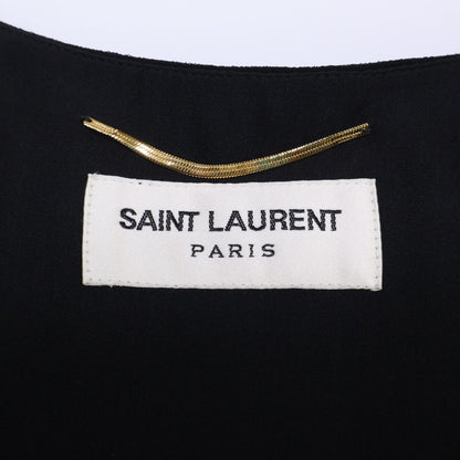 SAINT LAURENT PARIS サンローランパリ 422940 ブラック レーヨン 裏地シルク 半袖ワンピース ワンピース