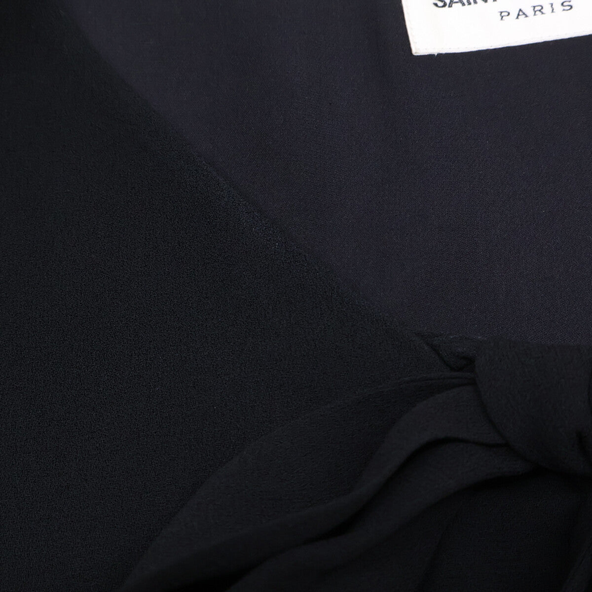 SAINT LAURENT PARIS サンローランパリ 422940 ブラック レーヨン 裏地シルク 半袖ワンピース ワンピース