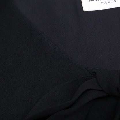 SAINT LAURENT PARIS サンローランパリ 422940 ブラック レーヨン 裏地シルク 半袖ワンピース ワンピース