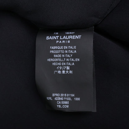 SAINT LAURENT PARIS サンローランパリ 422940 ブラック レーヨン 裏地シルク 半袖ワンピース ワンピース
