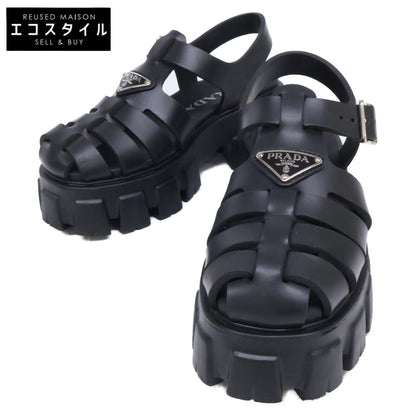 PRADA プラダ 1X853M モノリス ラバー トライアングルプレート サンダル シューズ