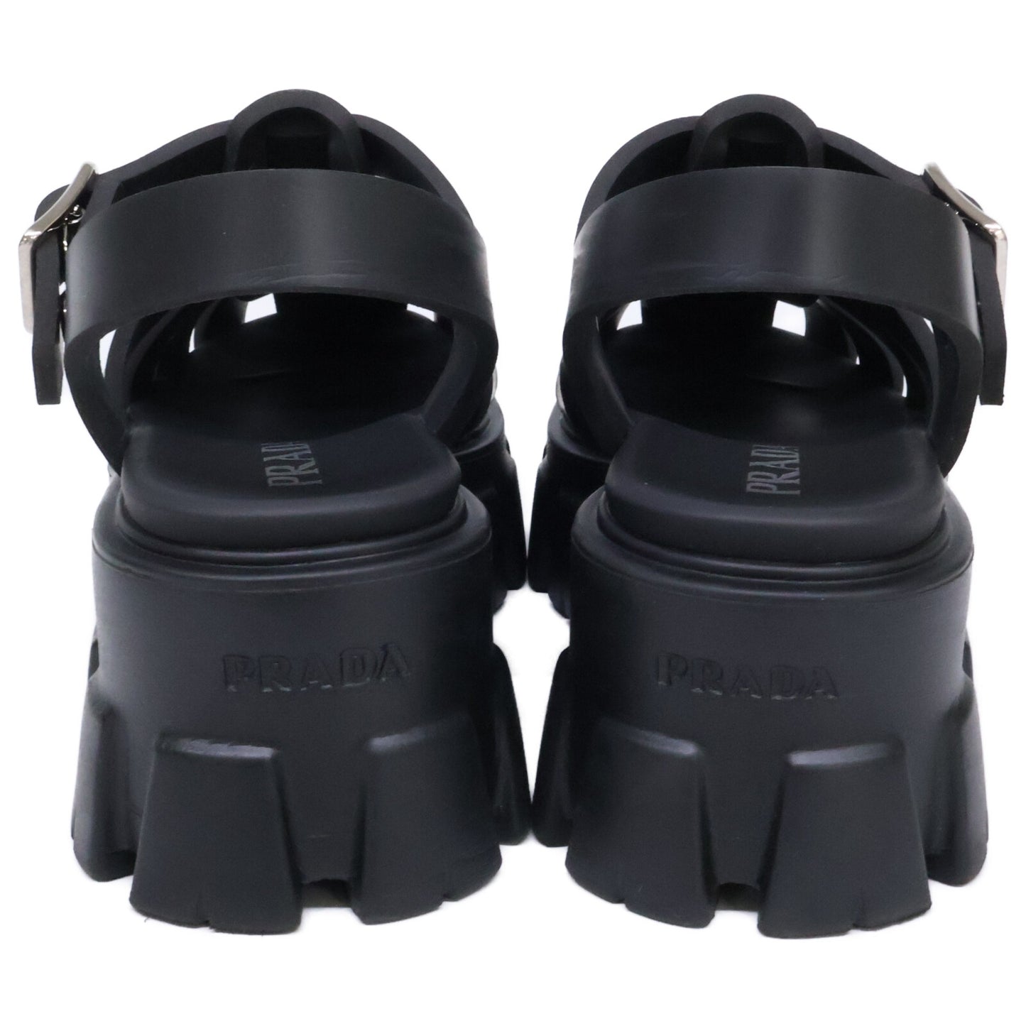 PRADA プラダ 1X853M モノリス ラバー トライアングルプレート サンダル シューズ
