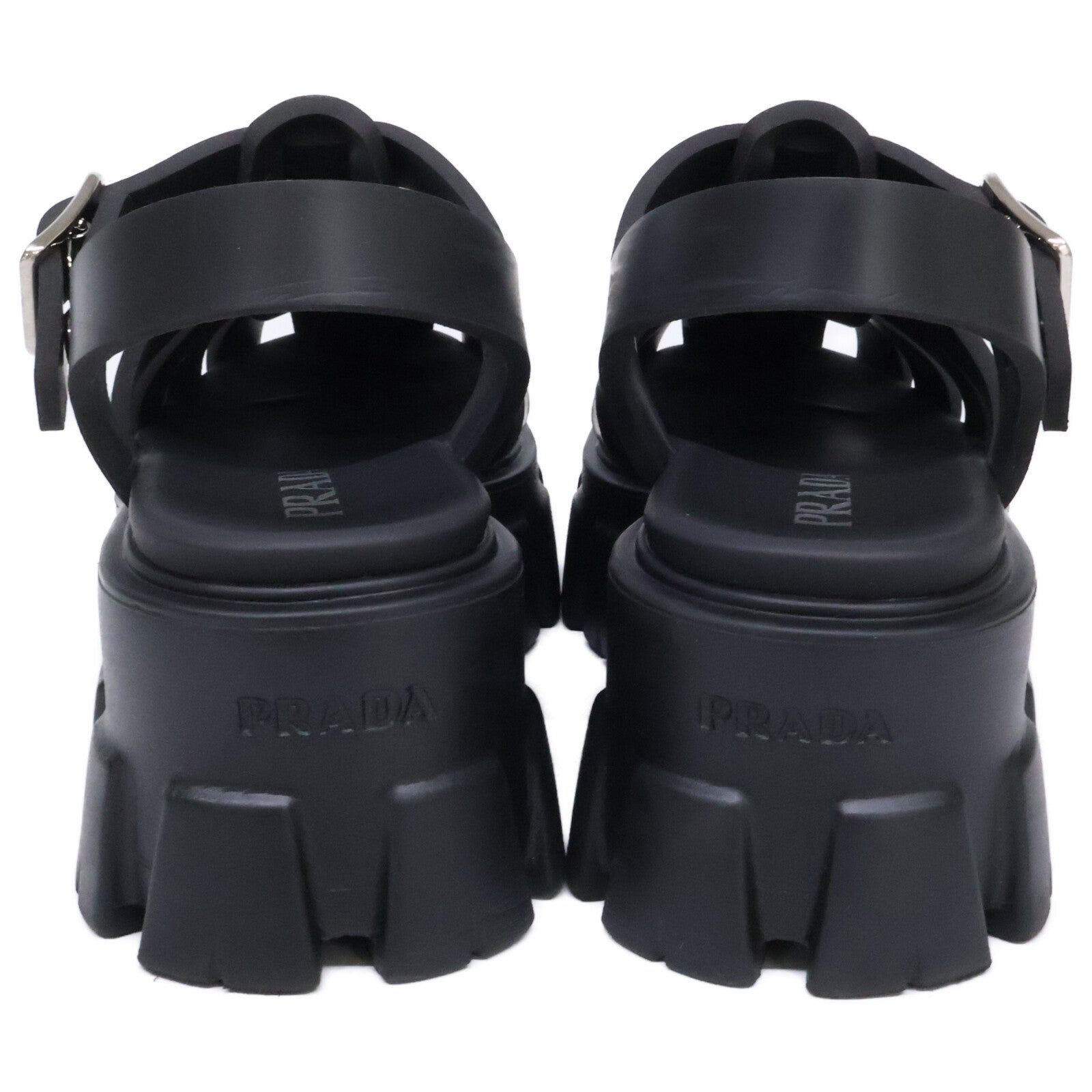 PRADA プラダ 1X853M モノリス ラバー トライアングルプレート サンダル シューズ