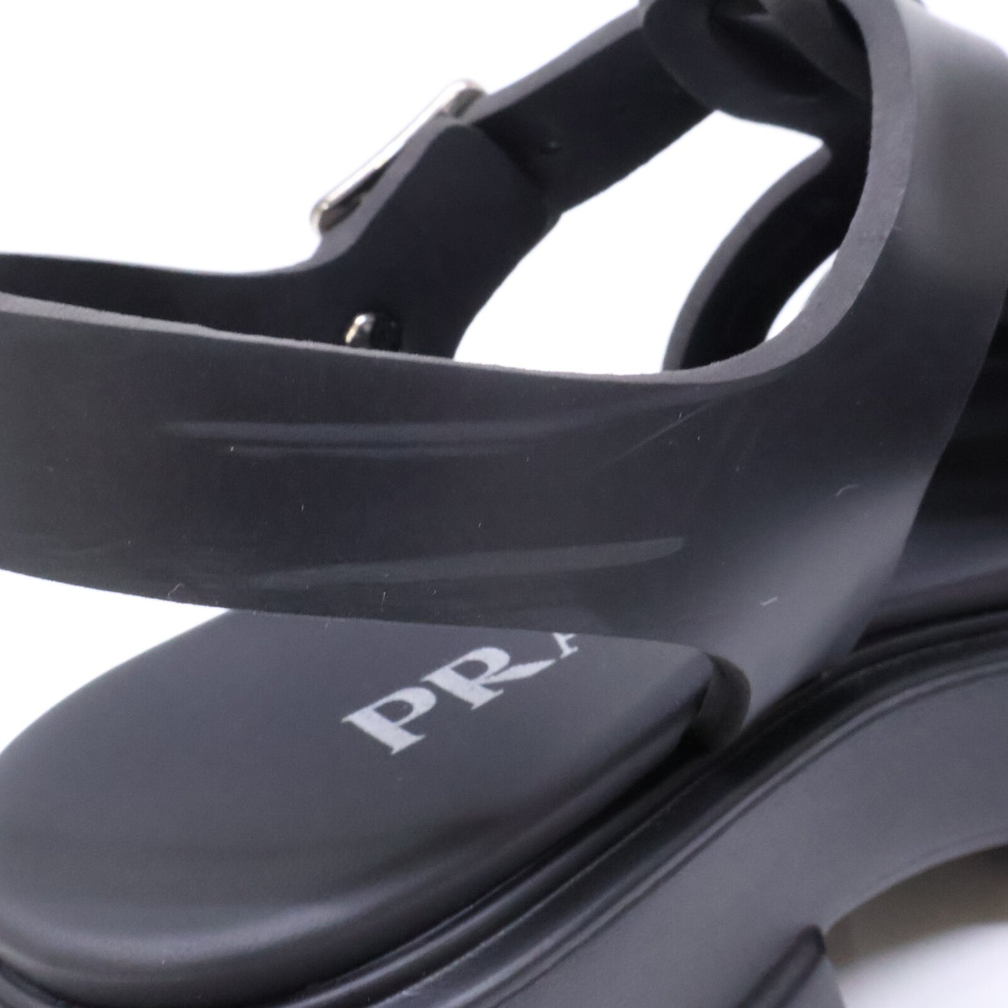 PRADA プラダ 1X853M モノリス ラバー トライアングルプレート サンダル シューズ