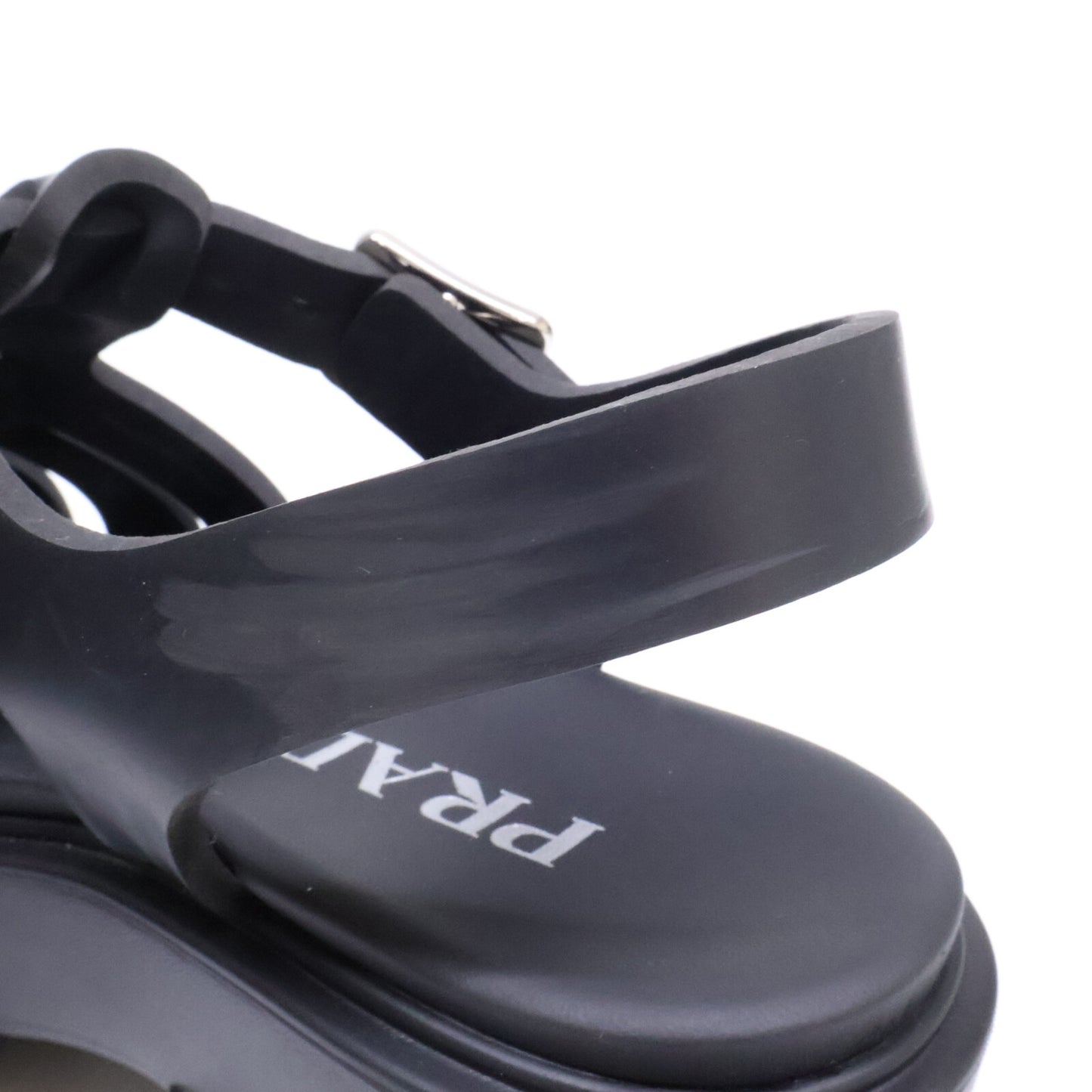 PRADA プラダ 1X853M モノリス ラバー トライアングルプレート サンダル シューズ