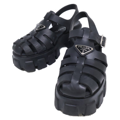 PRADA プラダ 1X853M モノリス ラバー トライアングルプレート サンダル シューズ
