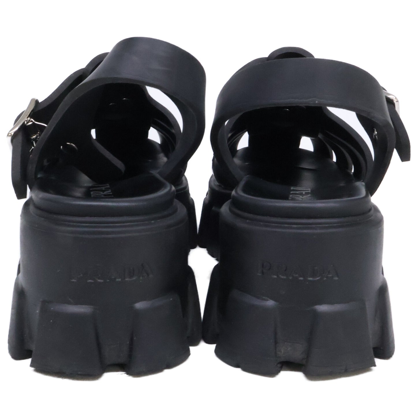 PRADA プラダ 1X853M モノリス ラバー トライアングルプレート サンダル シューズ