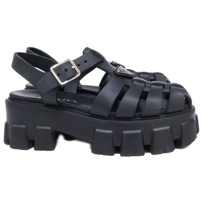 PRADA プラダ 1X853M モノリス ラバー トライアングルプレート サンダル シューズ
