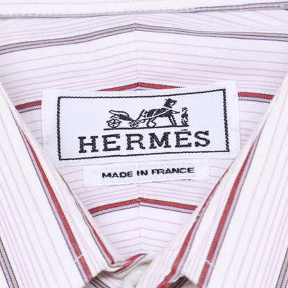 HERMES エルメス ストライプ セリエボタン ドレスシャツ トップス