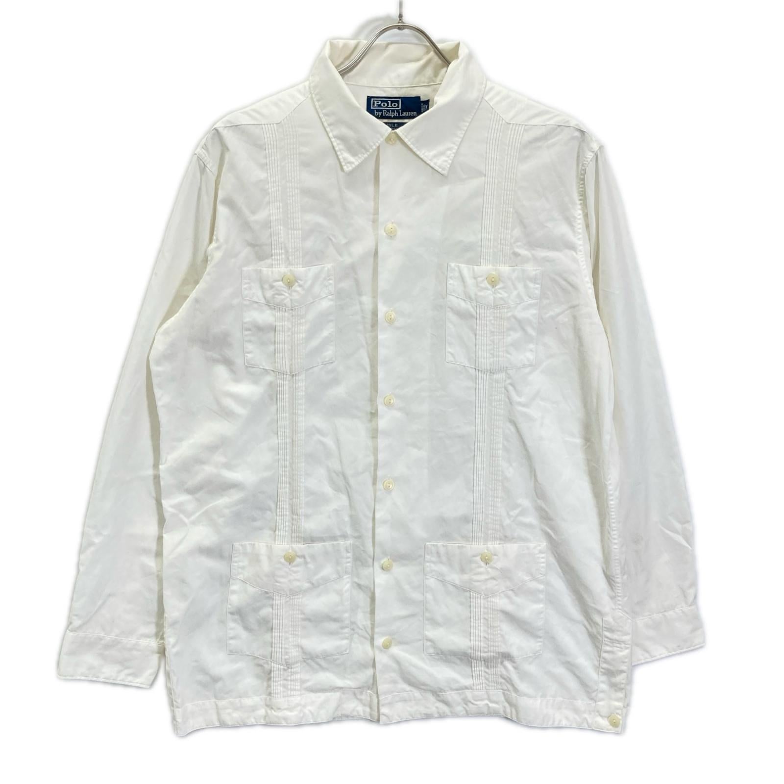 POLObyRalphLauren ポロラルフローレン 90s ISLE ホワイト 長袖 キューバシャツ 開襟 トップス