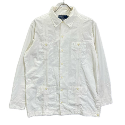 POLObyRalphLauren ポロラルフローレン 90s ISLE ホワイト 長袖 キューバシャツ 開襟 トップス