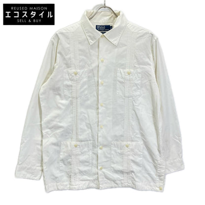 POLObyRalphLauren ポロラルフローレン 90s ISLE ホワイト 長袖 キューバシャツ 開襟 トップス