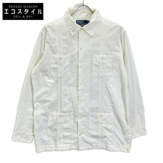 POLObyRalphLauren ポロラルフローレン 90s ISLE ホワイト 長袖 キューバシャツ 開襟 トップス