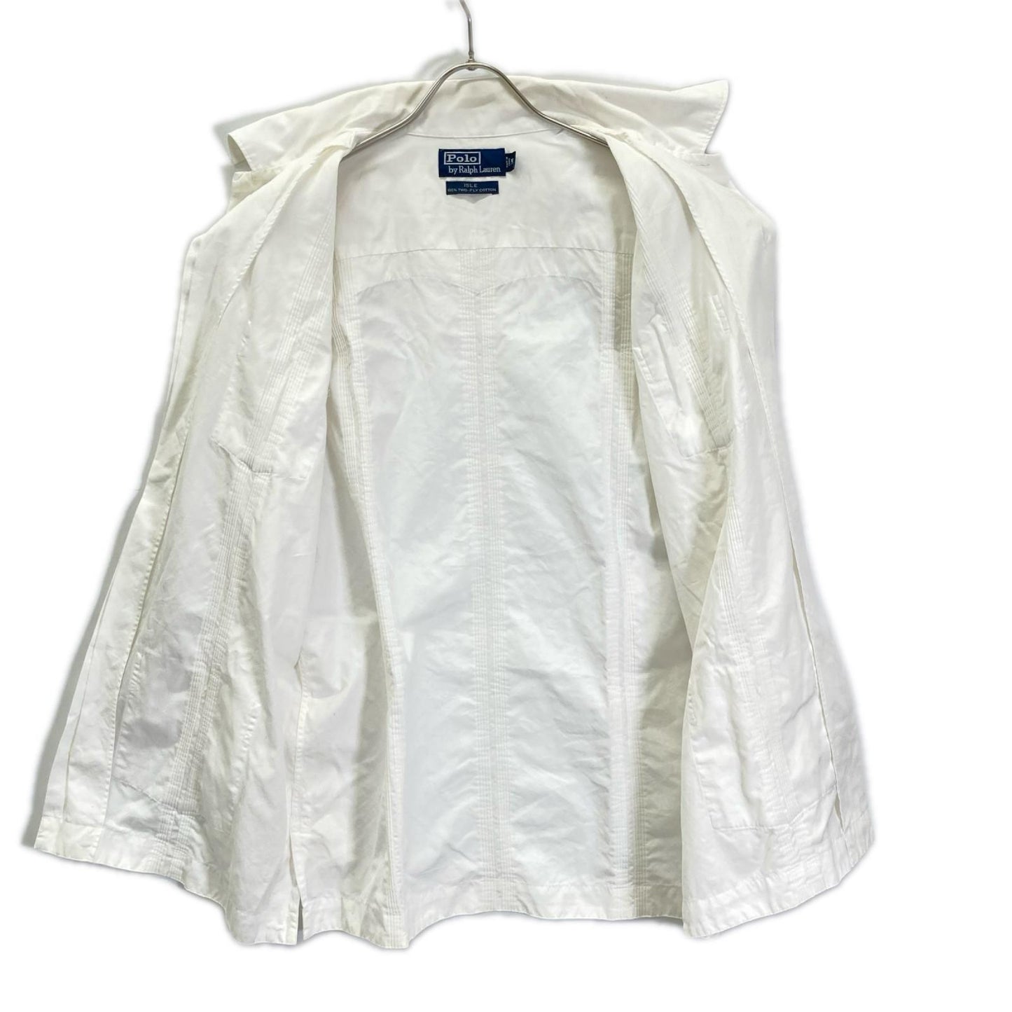 POLObyRalphLauren ポロラルフローレン 90s ISLE ホワイト 長袖 キューバシャツ 開襟 トップス