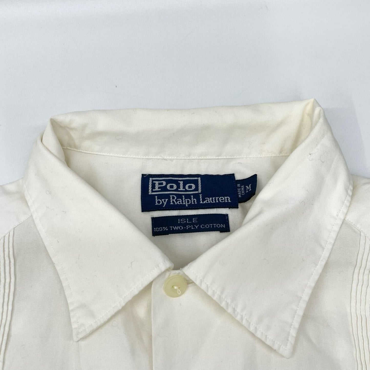 POLObyRalphLauren ポロラルフローレン 90s ISLE ホワイト 長袖 キューバシャツ 開襟 トップス
