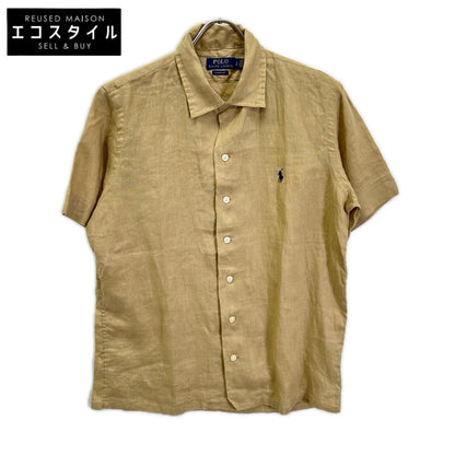 POLObyRalphLauren ポロラルフローレン ブラウン リネン 開襟シャツ 半袖 トップス