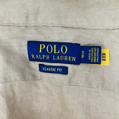 POLObyRalphLauren ポロラルフローレン ブラウン リネン 開襟シャツ 半袖 トップス