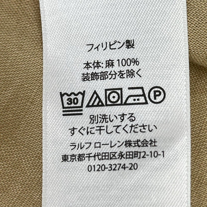 POLObyRalphLauren ポロラルフローレン ブラウン リネン 開襟シャツ 半袖 トップス