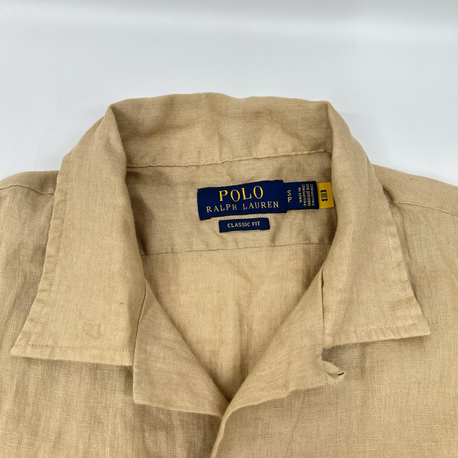 POLObyRalphLauren ポロラルフローレン ブラウン リネン 開襟シャツ 半袖 トップス