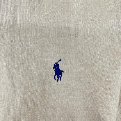 POLObyRalphLauren ポロラルフローレン ブラウン リネン 開襟シャツ 半袖 トップス