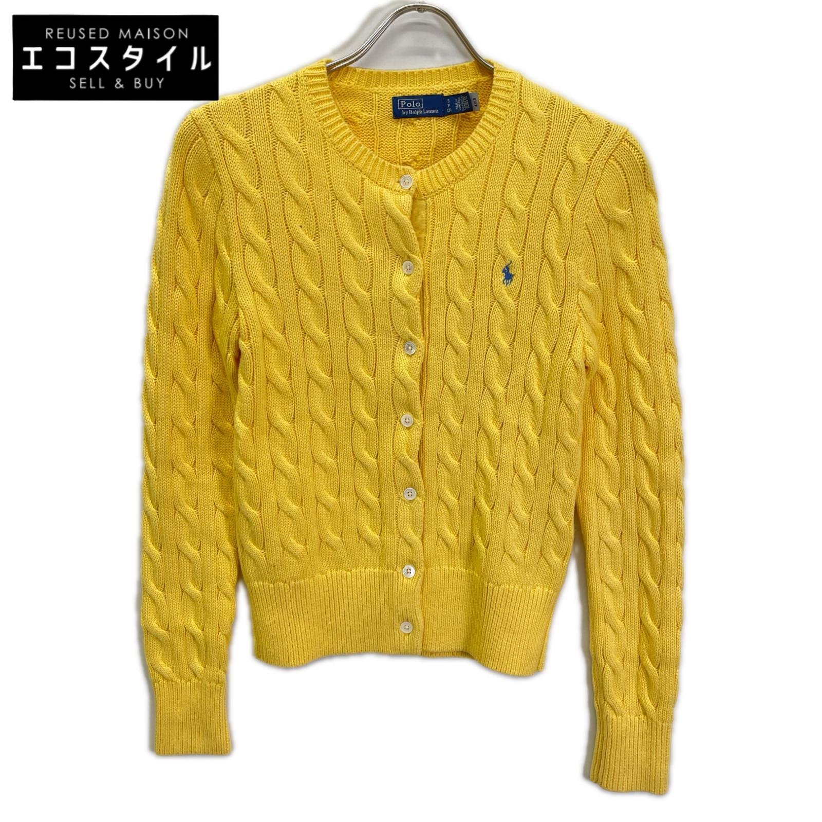POLObyRalphLauren ポロラルフローレン イエロー コットン ケーブル カーディガン トップス
