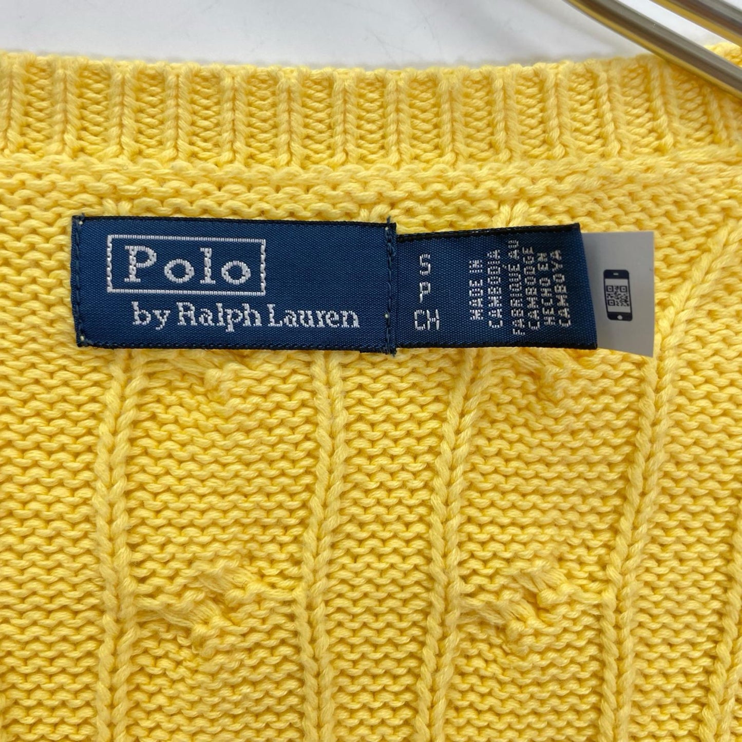 POLObyRalphLauren ポロラルフローレン イエロー コットン ケーブル カーディガン トップス