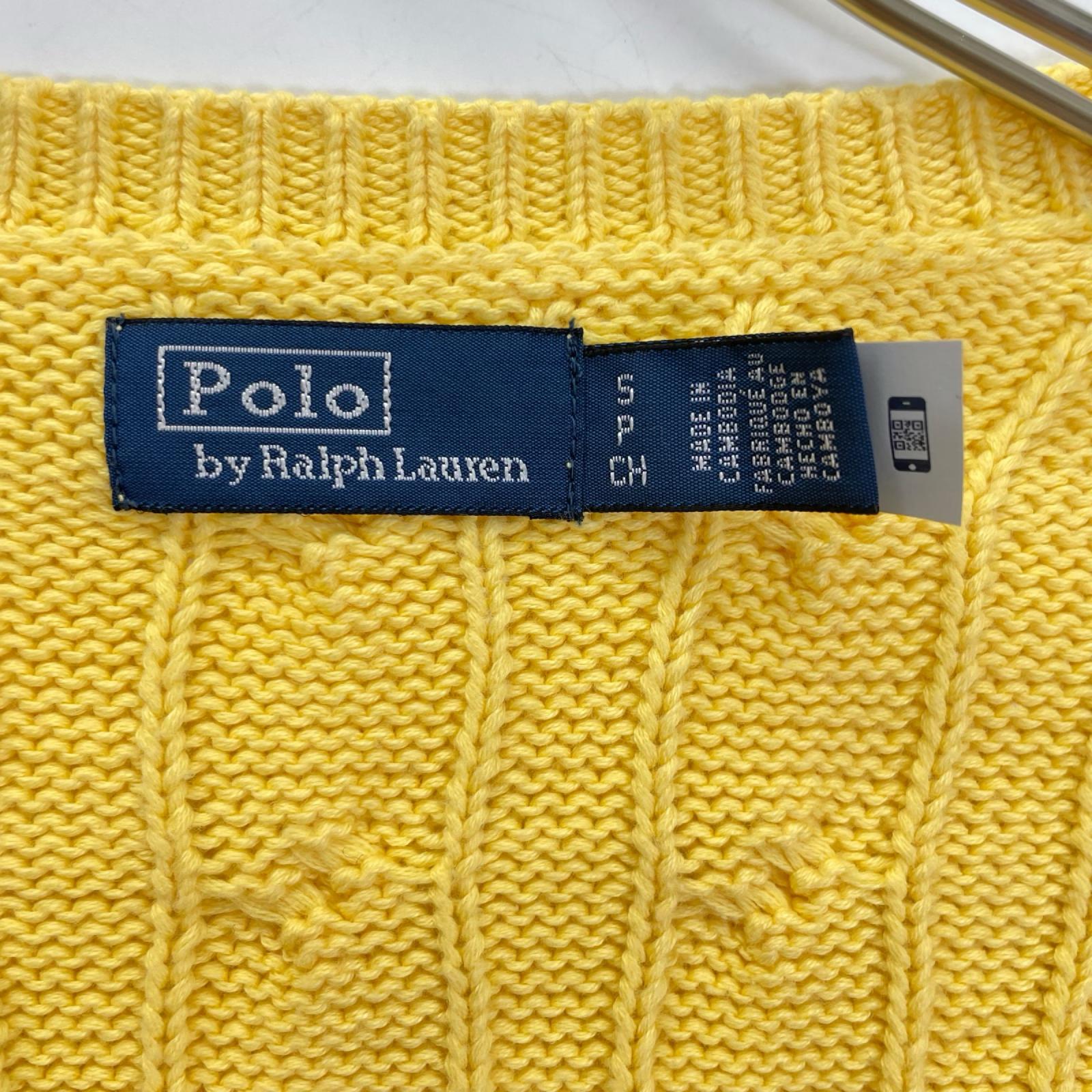 POLObyRalphLauren ポロラルフローレン イエロー コットン ケーブル カーディガン トップス