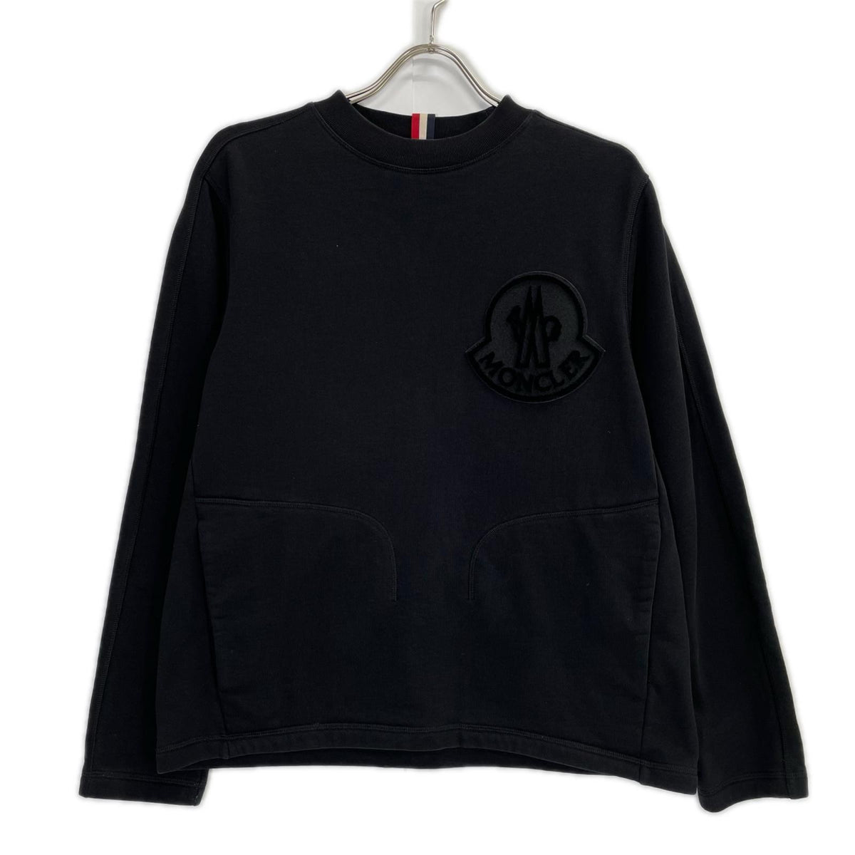 MONCLER モンクレール MAGLIA GIROCOLLO ブラック ロゴパッチ スウェット トップス