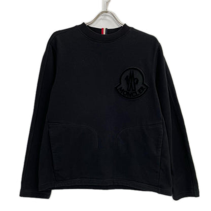 MONCLER モンクレール MAGLIA GIROCOLLO ブラック ロゴパッチ スウェット トップス