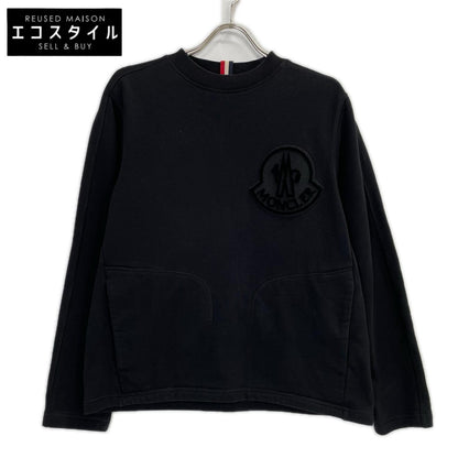 MONCLER モンクレール MAGLIA GIROCOLLO ブラック ロゴパッチ スウェット トップス