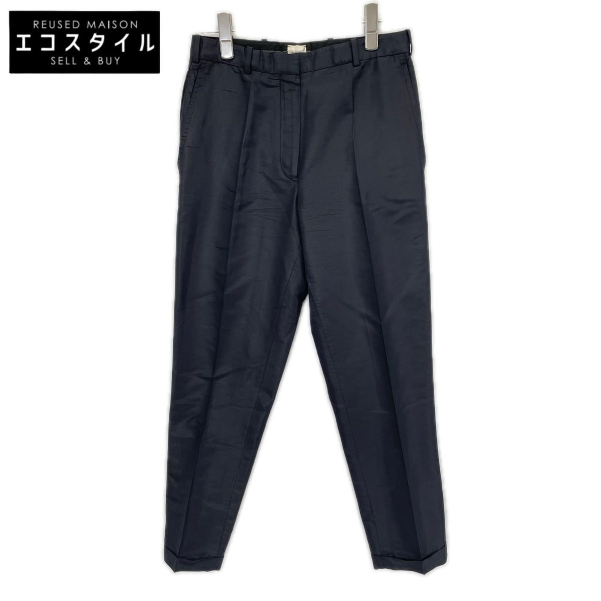 HERMES エルメス ゴルチエ期 ブラック シルク100% パンツ ボトムス