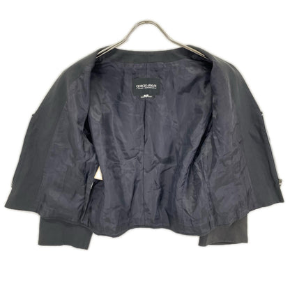 GIORGIOARMANI ジョルジオアルマーニ ネイビー コットン レーヨン ジップカーディガン トップス