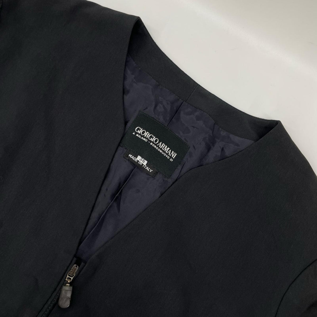 GIORGIOARMANI ジョルジオアルマーニ ネイビー コットン レーヨン ジップカーディガン トップス