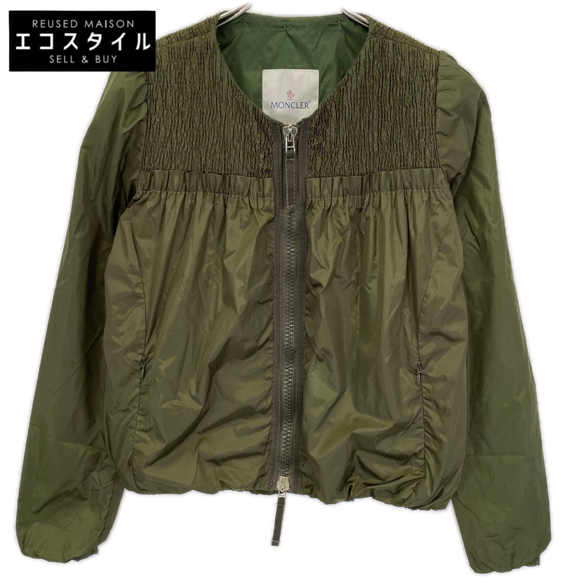 MONCLER モンクレール elea giubbotto カーキ ジップアップ ナイロンカーディガン トップス
