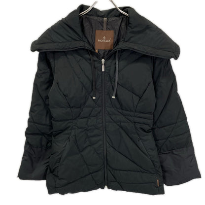 MONCLER モンクレール 茶タグ ブラック レザーコード ダウン ロングコート コート