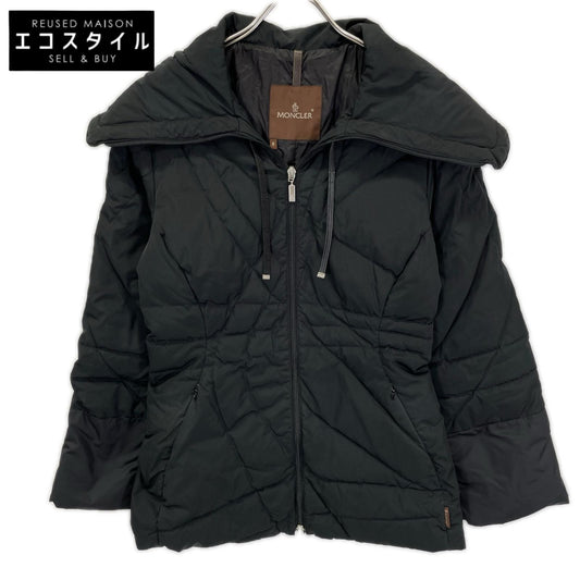 MONCLER モンクレール 茶タグ ブラック レザーコード ダウン ロングコート コート